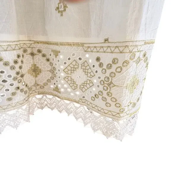 Soft Surroundings Embroidered Eyelet Lace Cotton Maxi Dress - Picture 6 of 9